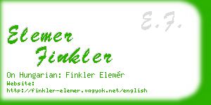 elemer finkler business card